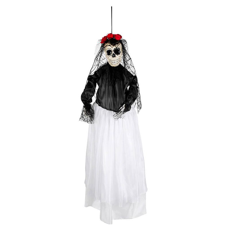 Foto van Halloween - hangende horror decoratie skelet 90 cm spaanse bruid - halloween poppen