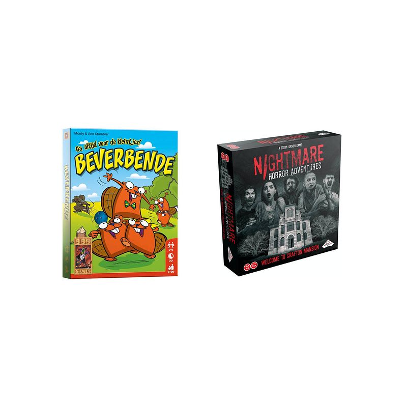 Foto van Spellenset - bordspel - 2 stuks - beverbende & nightmare horror adventures