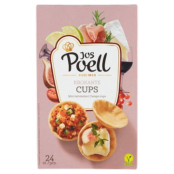 Foto van Jos poell krokante cups 24 stuks 72g bij jumbo