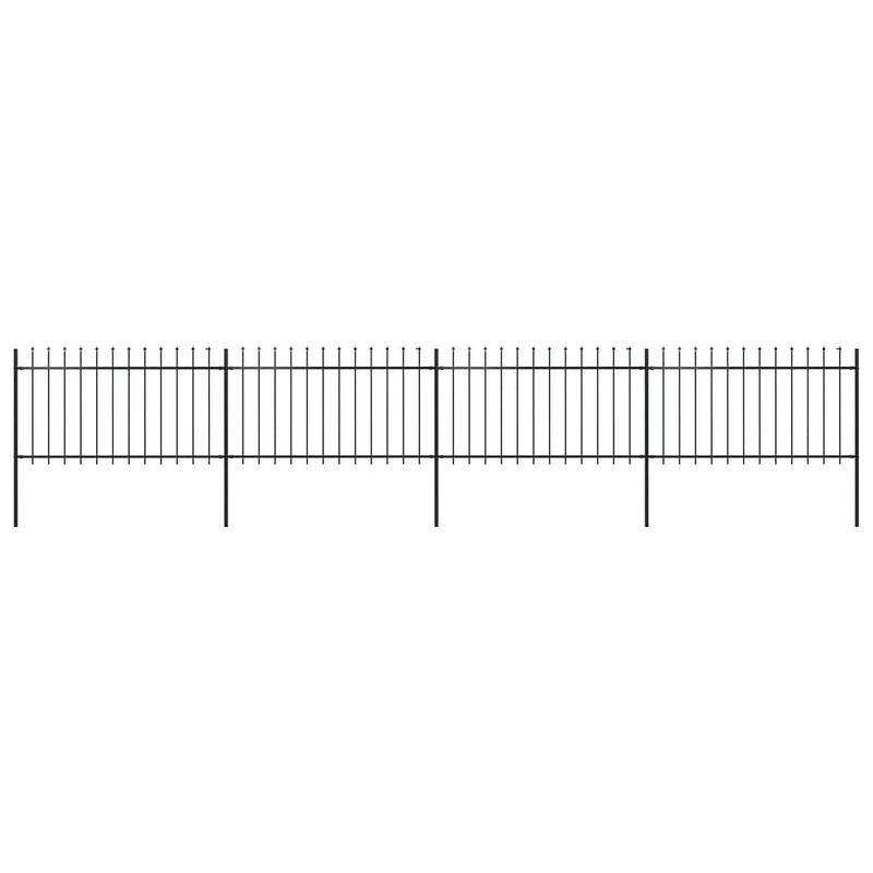 Foto van Vidaxl tuinhek met speren bovenkant 6,8x1 m staal zwart
