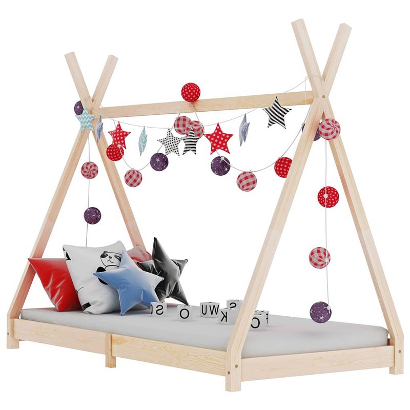 Foto van Vidaxl kinderbedframe massief grenenhout 70x140 cm