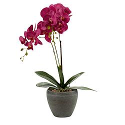 Foto van Ibergarden kunstplant orchidee 36 x 25 x 50 cm paars/grijs