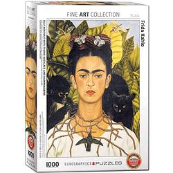 Foto van Eurographics self-portrait with thorn neclace and hummingbird - frida kahlo (1000)