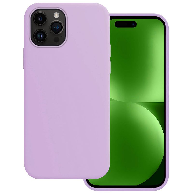 Foto van Basey iphone 15 pro max hoesje siliconen back cover case - iphone 15 pro max hoes silicone case hoesje - lila