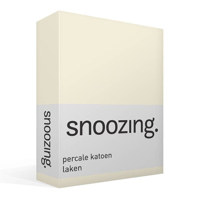 Foto van Snoozing - laken - lits-jumeaux - percale katoen - 240x260 - ivoor