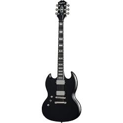 Foto van Epiphone sg prophecy left-handed aged jet black metallic linkshandige elektrische gitaar met premium gigbag