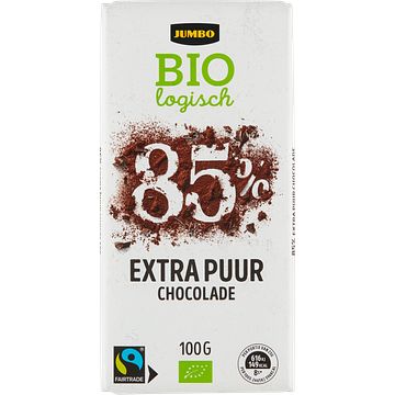 Foto van Jumbo chocolade extra puur 85% biologisch 100g