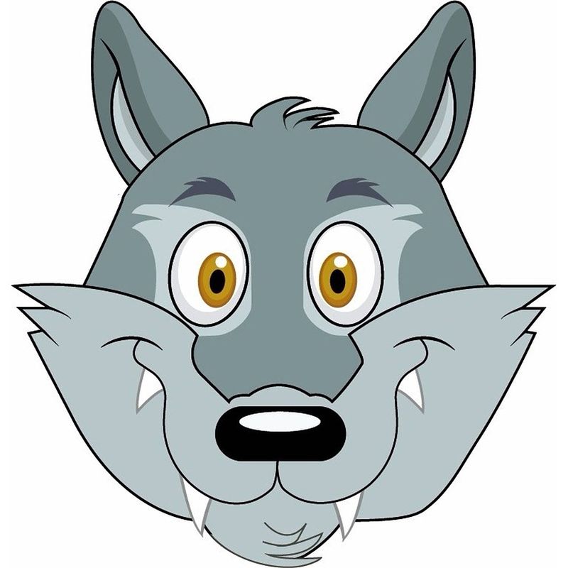 Foto van Kartonnen wolven masker voor kinderen - verkleedmaskers