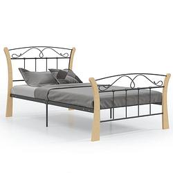 Foto van Vidaxl bedframe metaal zwart 100x200 cm