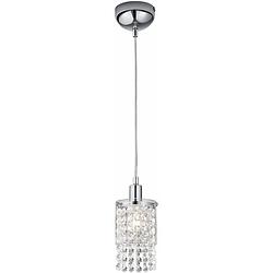 Foto van Led hanglamp - hangverlichting - trion pocino - e14 fitting - 1-lichts - rond - mat chroom - aluminium