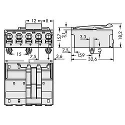 Foto van Wago 2092-3525/020-000 male behuizing-board 2092 totaal aantal polen 5 rastermaat: 7.50 mm 50 stuk(s)