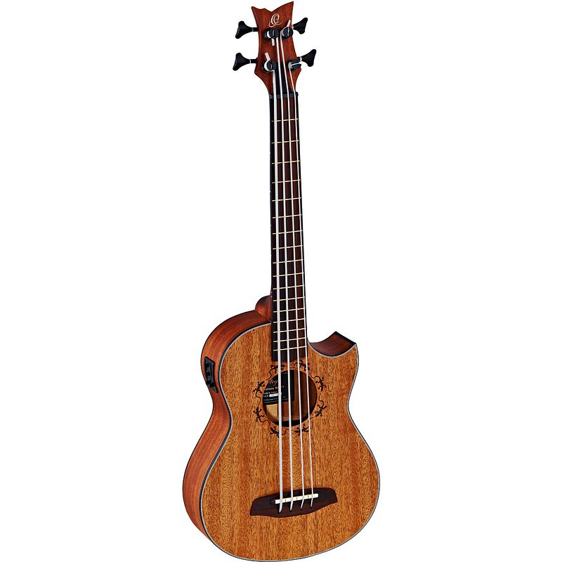 Foto van Ortega lizard series lizzy-pro fretloze longscale bas-ukelele met tas