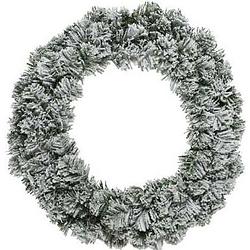 Foto van Kerst krans groen met sneeuw 40 cm dennenkransen versiering/decoratie - kerstkransen