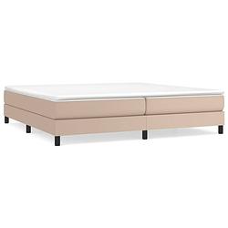 Foto van The living store boxspringframe - cappuccino - kunstleer - 203 x 200 x 25 cm - geschikt voor 200 x 200 cm matras