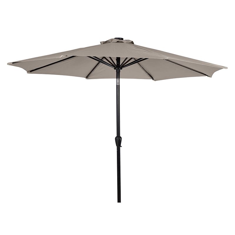 Foto van Felix parasol met slinger, kantelfunctie en zonne-energie ø 3 m, grijs.