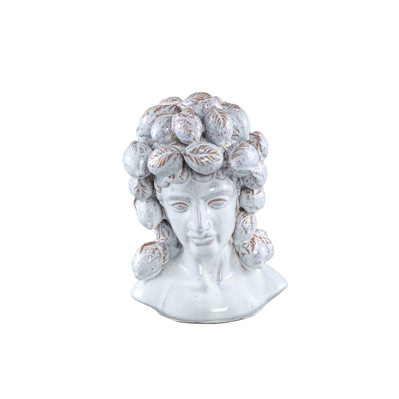 Foto van Ptmd alani white glazed ceramic statue of women head c