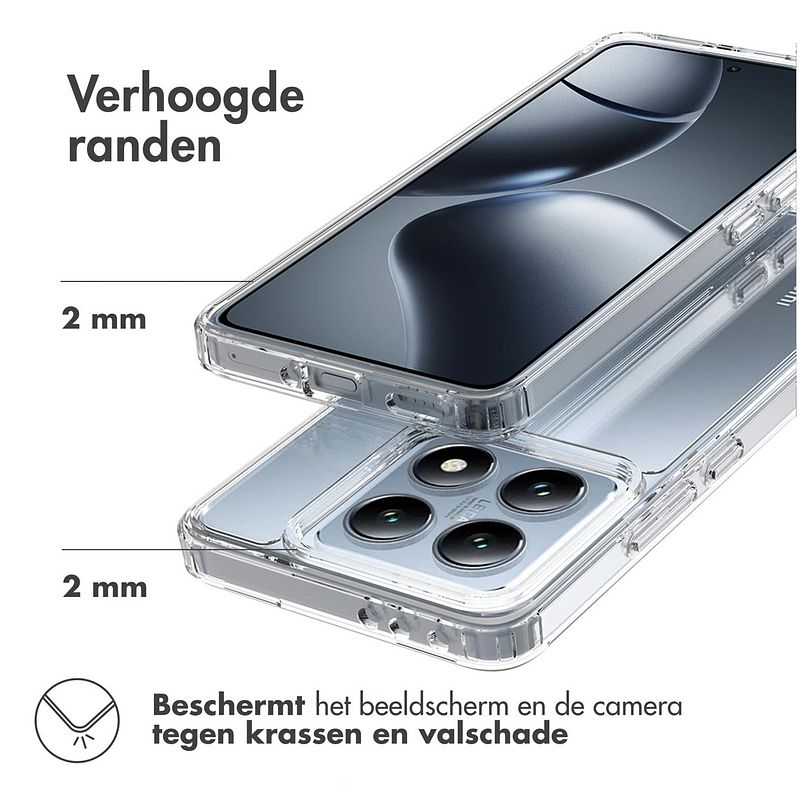 Foto van Accezz xtreme impact backcover voor xiaomi 14t telefoonhoesje transparant