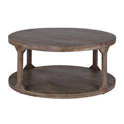 Foto van Womo-design handgesneden salontafel utrecht, bruin, ø 75x35 cm, gemaakt van mango massief hout