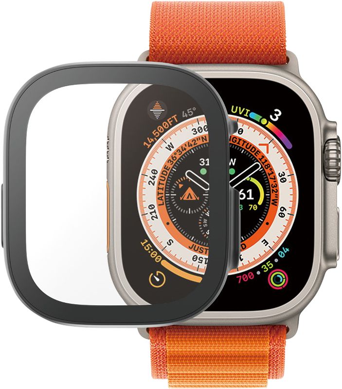 Foto van Panzerglass full body apple watch ultra 49mm screenprotector zwart