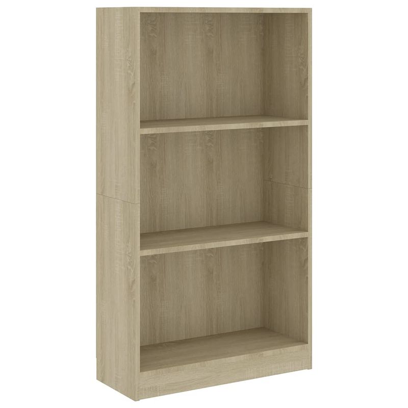 Foto van The living store boekenkast - sonoma eiken - 60 x 24 x 109 cm - 3-laags ontwerp