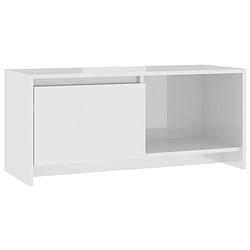 Foto van The living store televisiemeubel - tv-kast - 90 x 35 x 40 cm - hoogglans wit