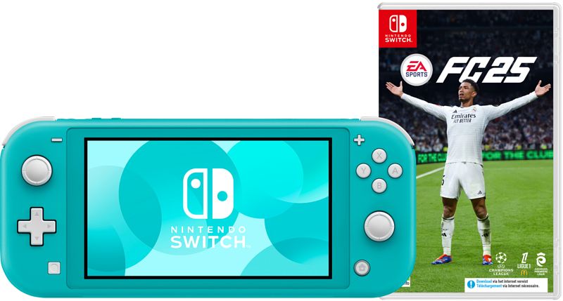 Foto van Nintendo switch lite turquoise + ea sports fc 25