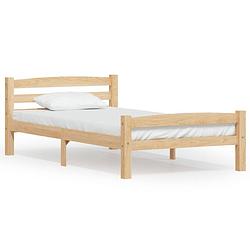 Foto van The living store houten bedframe - grenenhout - 206 x 96 x 66 cm - stevige constructie