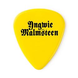 Foto van Dunlop yjmr03yl yngwie malmsteen custom delrin pick yellow 1.14 mm plectrumset (24 stuks)