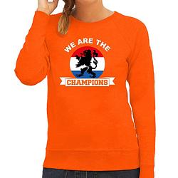 Foto van Oranje fan sweater / trui holland we are the champions ek/ wk voor dames xs - feesttruien