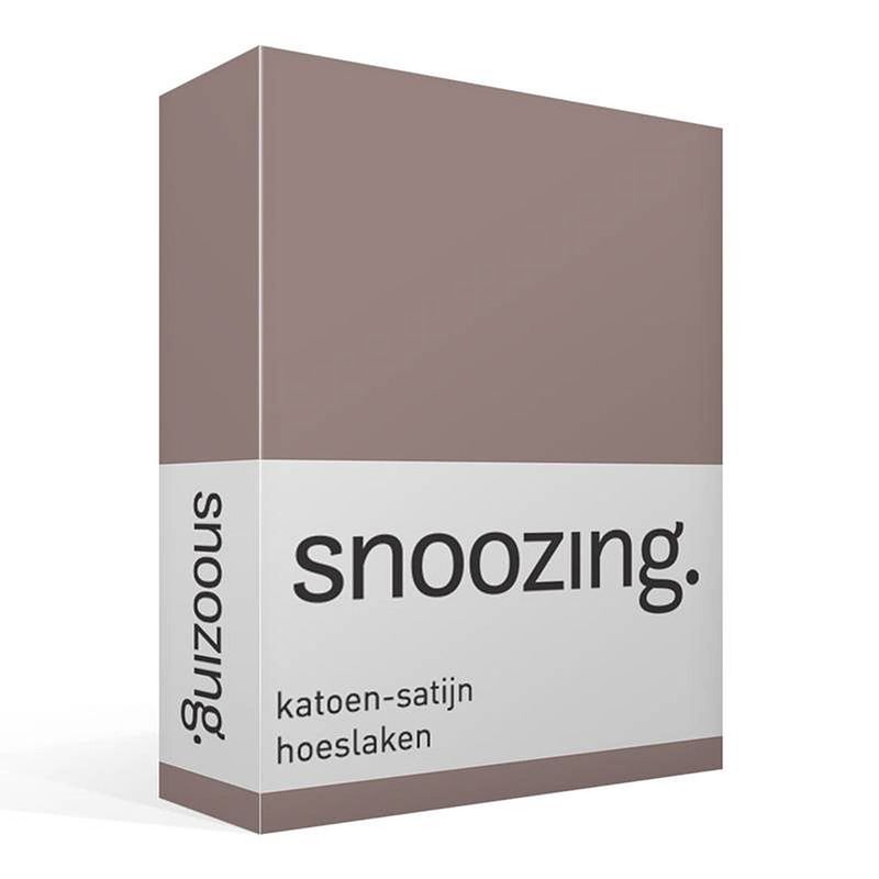 Foto van Snoozing - katoen-satijn - hoeslaken - 80x220 - taupe