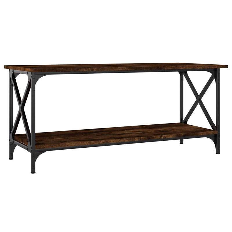 Foto van The living store salontafel - klassiek - 100x45x45 cm - gerookt eiken