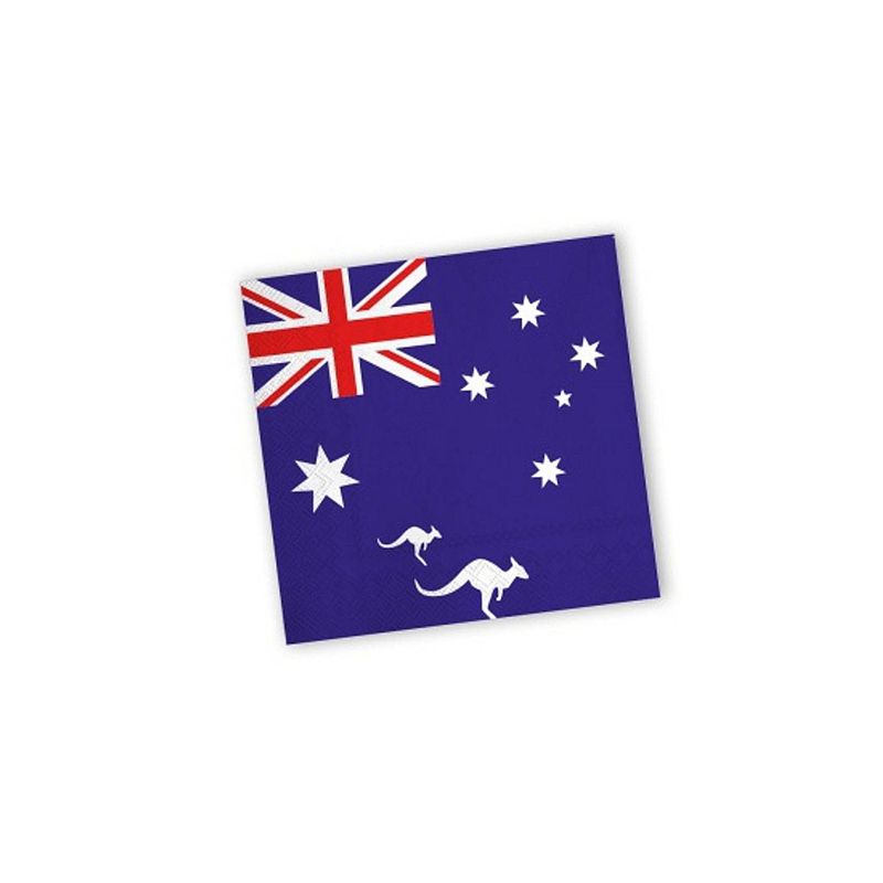 Foto van 40x australie landen vlag thema servetten 33 x 33 cm - feestservetten