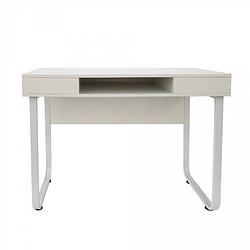 Foto van Bureau computer tafel stoer - sidetable - industrieel modern design - metaal hout - wit