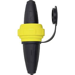 Foto van Schneider electric 535451 stekker met randaarde rubber 250 v zwart, geel ip44