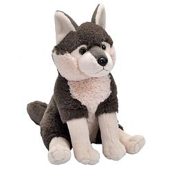 Foto van Wild republic knuffel wolf junior 24 cm pluche bruin/wit