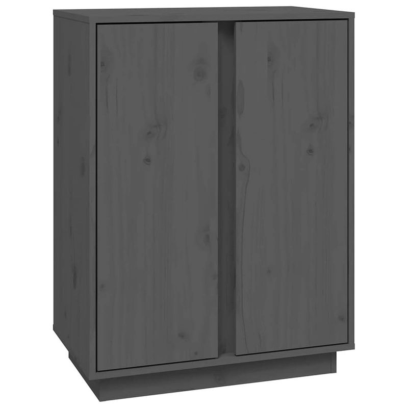 Foto van Vidaxl dressoir 60x35x80 cm massief grenenhout grijs