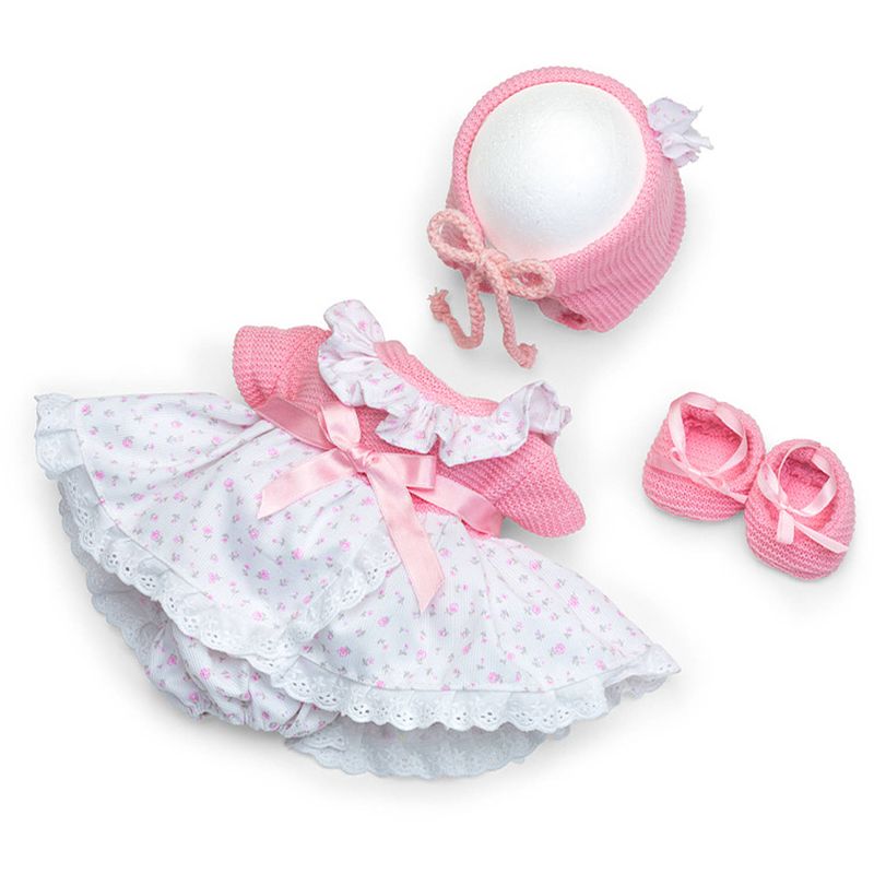 Foto van Berjuan poppenkleding jurk meisjes 38 cm polyester roze