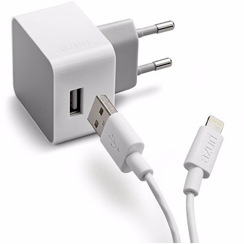 Foto van Azuri thuislader met apple lightning connector (wit)