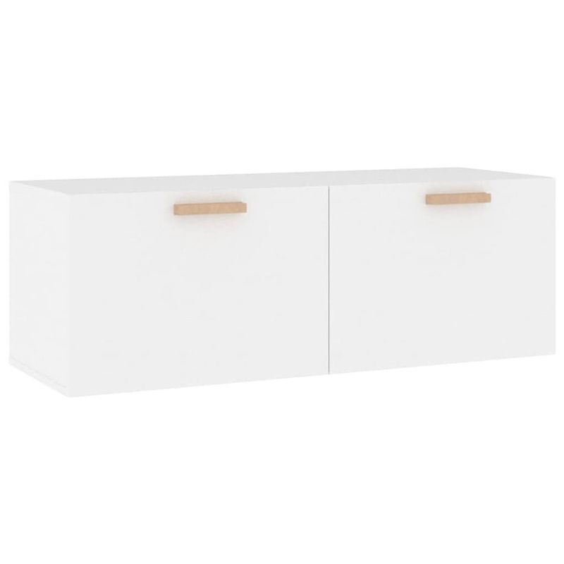 Foto van The living store wandkast - kast - afmetingen- 100x36.5x35cm - kleur- wit