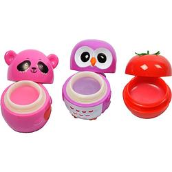 Foto van Kinder lipgloss fruity - 3 stuks lip gloss voor kinderen panda en uil - lip balm