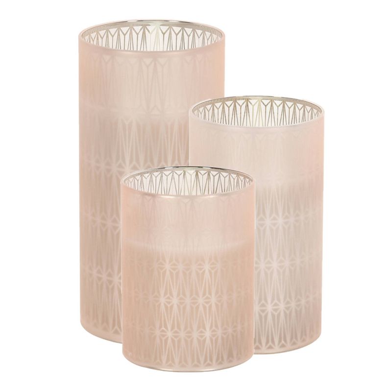 Foto van Luxe led kaarsen in glas - set 3x st - 10, 12,5 en 15 cm - warm wit - led kaarsen