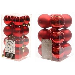 Foto van Kerstversiering kunststof kerstballen rood 4-6 cm pakket van 40x stuks - kerstbal