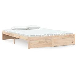 Foto van Vidaxl bedframe massief grenenhout 135x190 cm 4ft6 double