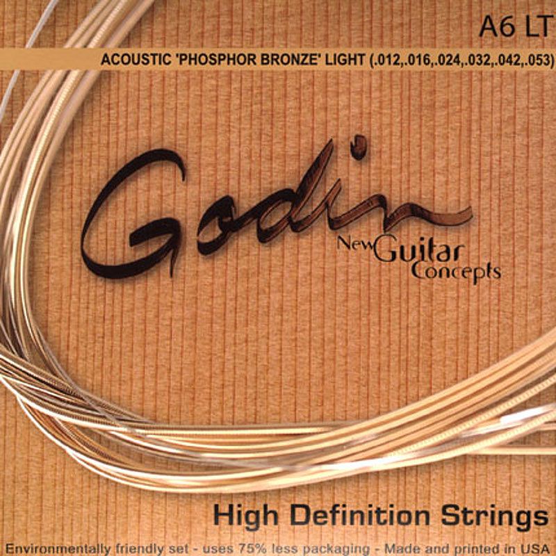 Foto van Godin phosphor bronze a6 light .012-.053 snarenset