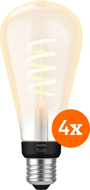 Foto van Philips hue filament white ambiance edison xl 4-pack