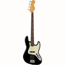 Foto van Fender american professional ii jazz bass black rw elektrische basgitaar met koffer