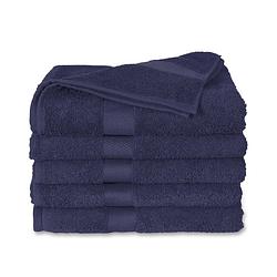 Foto van Twentse damast katoenen 2pack baddoeken - 60x110 - navy