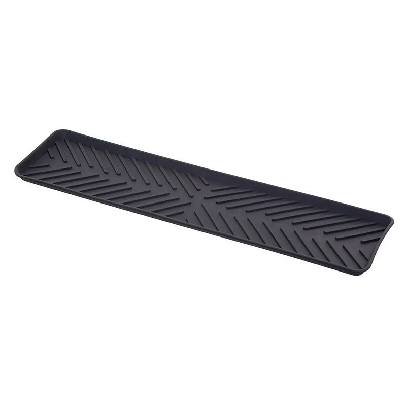 Foto van 5five afwas afdruipmat keuken smal - anti-slip- rubber - grijs stip- 10 x 40 cm - afdruiprekken