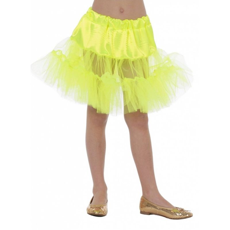 Foto van Gele petticoat voor kinderen 128 - petticoats