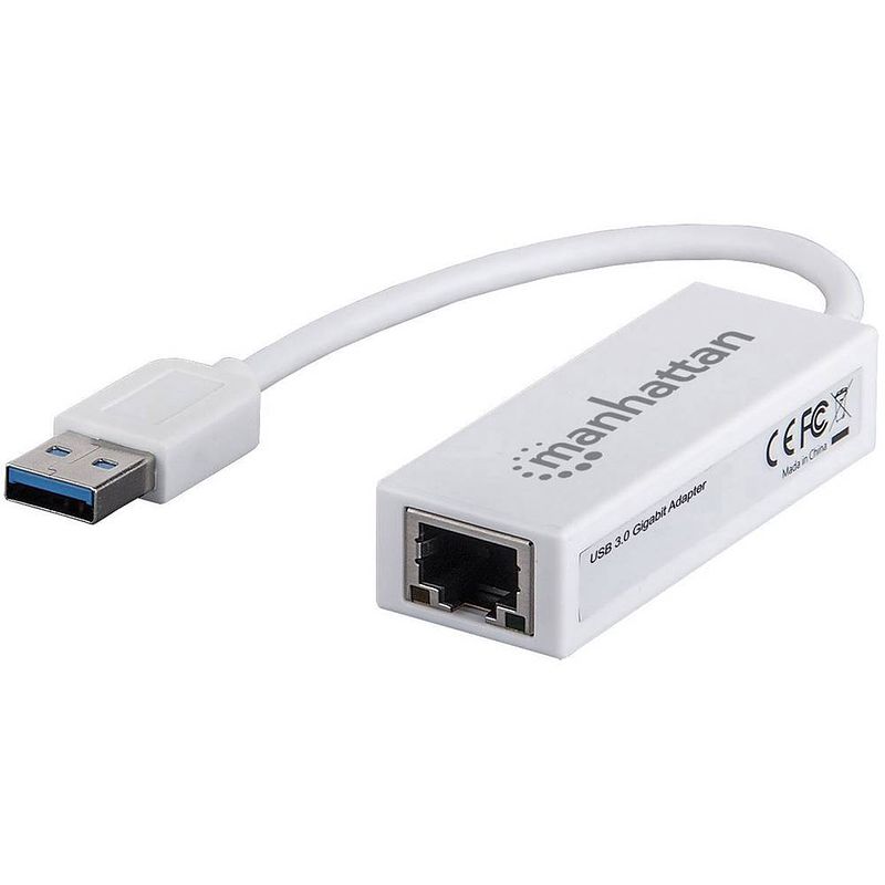 Foto van Manhattan gigabit ethernet adapter netwerkadapter 1 gbit/s usb 3.2 gen 1 (usb 3.0)